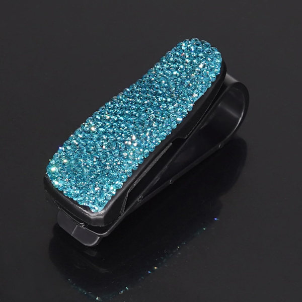 2 st glasögonhållare för solskydd i bilen, Bling Crystal Rhinestones glasögonklämma Hängfäste med biljettkortklämma för kvinnor flickor