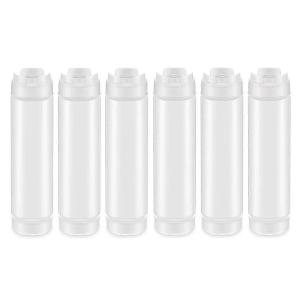 6 st 16 Oz Inverterade Plastflaskor med Klämfunktion, Påfyllningsbar Spets Stor Ventil Dispenser Kryddflaska med Klämfunktion för Såser