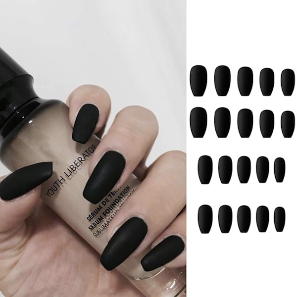 1 stk. falske negle manicure (11-ballet sort mat [lim])Skønhed og sundhed