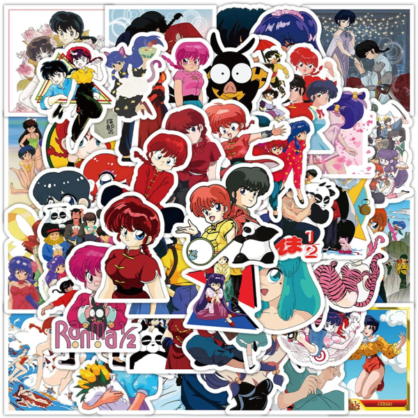 60 stk. 1/2 Anime Stickers til Teenagere, Klassiske Japanske Tegneserie Vinyl Stickers til Laptop Vandflasker Scrapbog Skateboard Cykel Motorcykel Bilhjelm