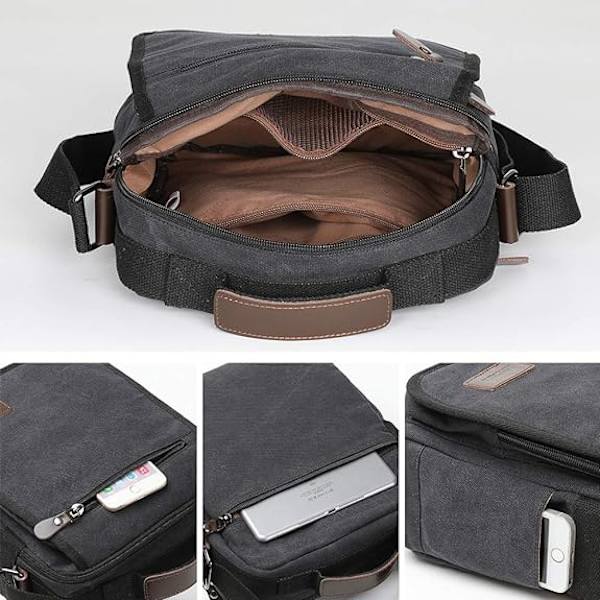 Herrväska Messenger Bag Canvas Axelväskor Resväska Herr Handväska Crossbody Väskor för Arbete Affärer