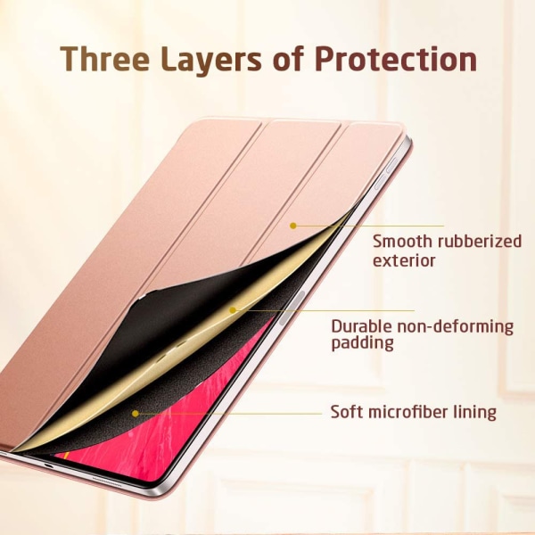 Cover, Praktisk magnetisk fastgørelse understøtter Apple Pencil parring og opladning Tri-Fold lodret cover-rose gold