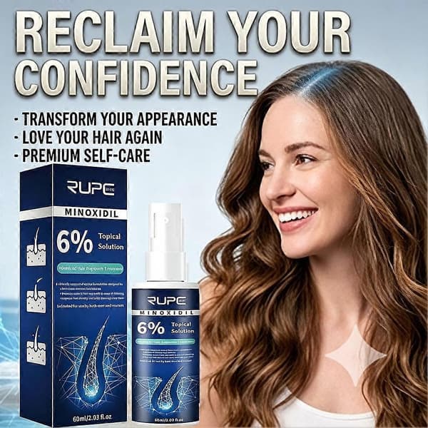 Minoxidil 6% Hårvekstløsning - Topisk, Spray, Unisex