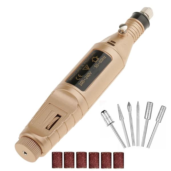 Elektrisk neglefil med 6 bits Guld Gold 209