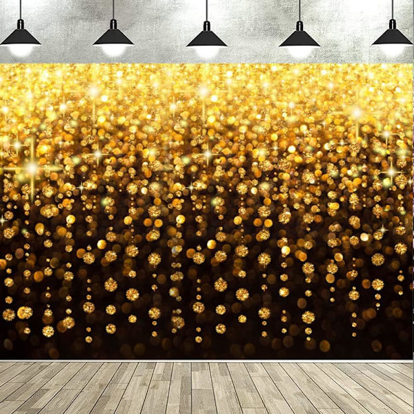 7x5ft Guld Glitter Baggrund Sort Guld Abstrakt Sparkle Bokeh Sequin Fotografi Baggrund til Bryllup Brudebad Graduering Prom Dekoration