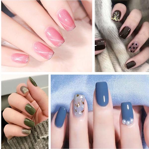 Sömlös nagelkonstfilm transparent färg (hel och halv dubbelanvändning nagel) smink