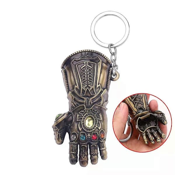 Marvel The Avengers Thanos Nøglering til Mænd Infinity Gauntlet Kreativ Ølflaskeåbner Vedhæng Gadgets