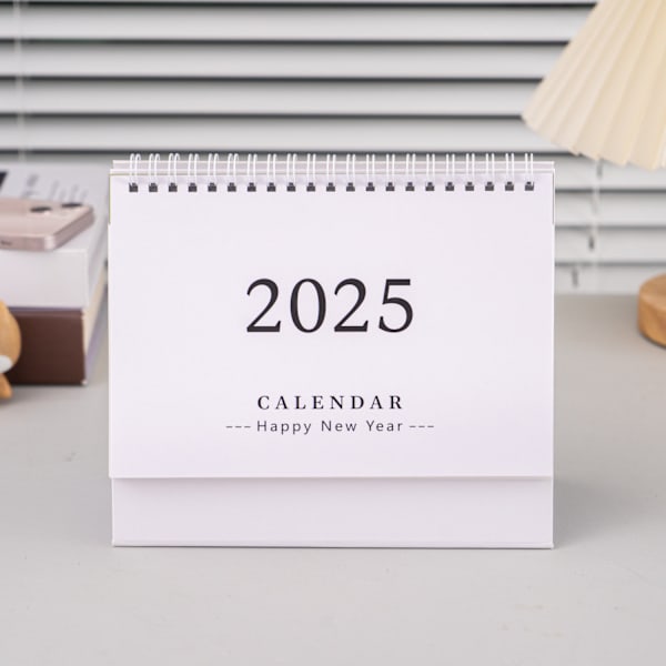 Skrivebords Kalender 2024-2025, Lille Stående Flip Skrivebords Kalender Spiral Mini Kalender Månedlig Kalender Akademisk År Kalendere til Hjem Kontor Skole white