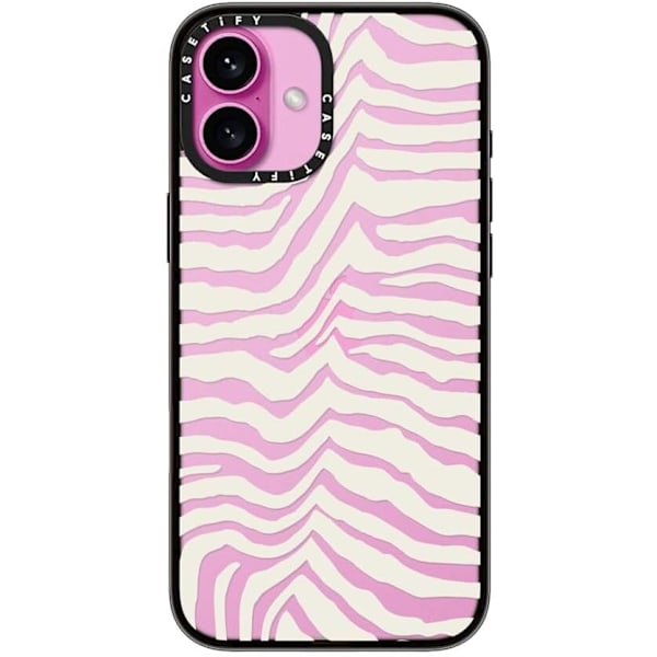 Kompakti iPhone 16 Pro Max -kuori [Kevyt / 1,2 m 2X sotilastason pudotussuoja / Ohut] - Kirsikat - Kirkas Musta Zebra Stripe iPhone 16 Plus