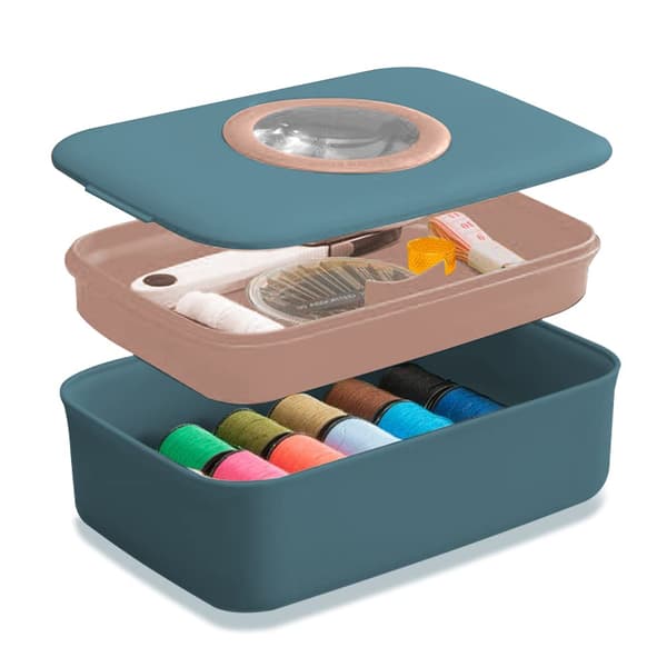 Sewing Box with Sewing Accessories, Professional Portable Sewing Set, DIY Premium Sewing Accessories Storage Box with Scissors, Threads, Needles, etc.