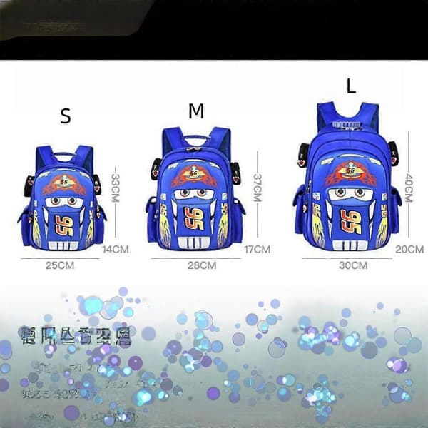 Educational Backpack with Vehicles for Children - Luminous School Bag with Car Print - HK819