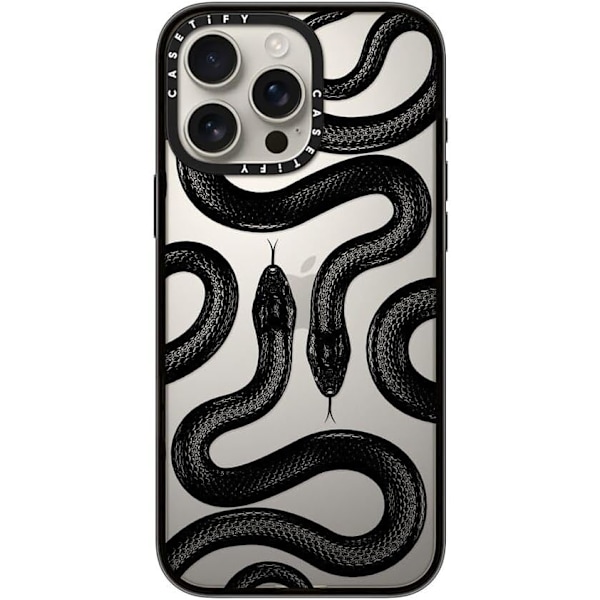 Kompakt iPhone 16 Pro Max Deksel [Lettvekt / 1,2 m 2X Militær Grad Fallbeskyttelse/Slank] - Kirsebær - Klar Svart Black Kingsnake iPhone 16 Pro Max