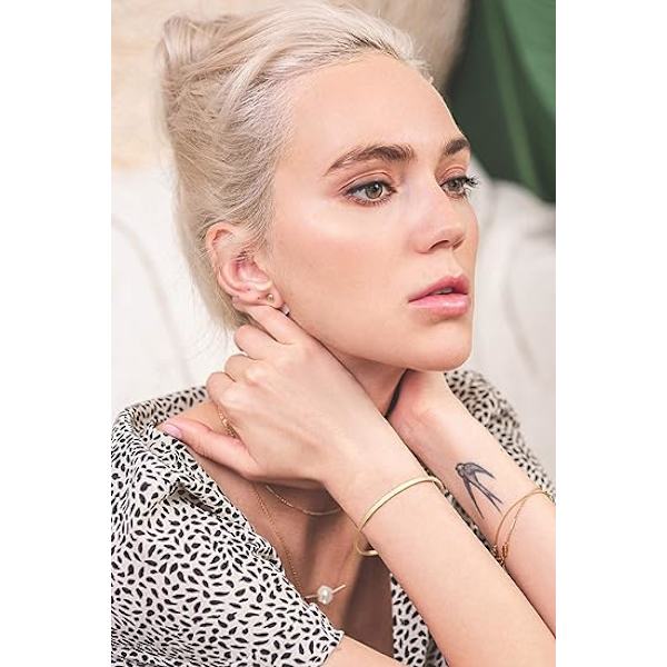 Elegant Guldbar Armbånd til Kvinder - Enkelt og Fint Tyndt Manchet Armbånd med Krog - 18K Forgyldt Håndlavet Minimalistisk Smykke