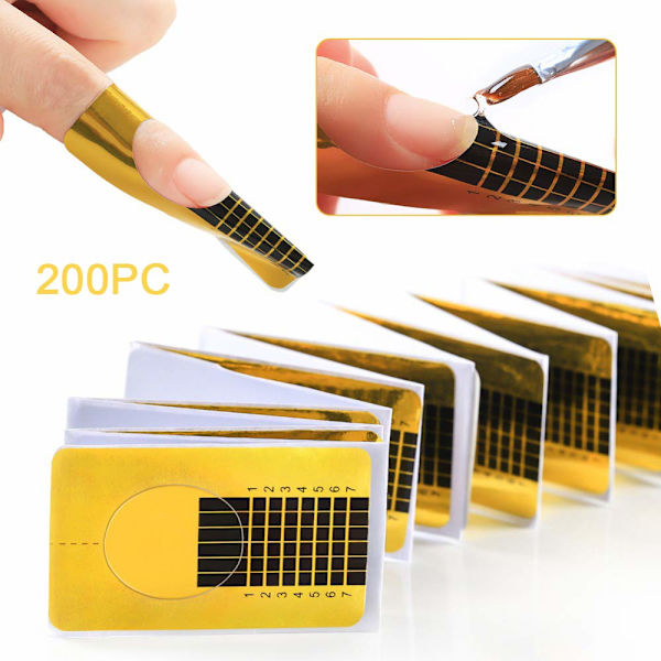 200 stk. Neglekunst Form Guld Papir HoldeREeauty og Sundhed