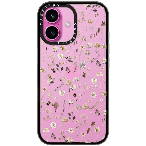 Kompakt iPhone 16 Pro Max Deksel [Lettvekt / 1,2 m 2X Militær Grad Fallbeskyttelse/Slank] - Kirsebær - Klar Svart Wildflower Friday iPhone 16