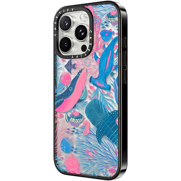 Kompakti iPhone 16 Pro Max -kuori [Kevyt / 1,2 m 2X sotilastason pudotussuoja / Ohut] - Kirsikat - Kirkas Musta Under the Sea iPhone 16 Pro Max
