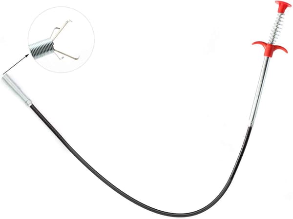 Drain Cleaner, Drain Cleaning Tool with Spring-Loaded Pressure Handle, Multifunctional Cleaning Claw for Toilets, Floor Drains and Sinks