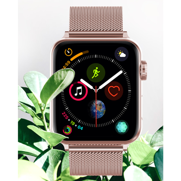 Yhteensopiva Apple Watch -ranneke 38-40mm/42-44mm, ruostumattomasta teräksestä valmistettu solkimetalliranneke, korvaava - 38/40mm ruusukulta