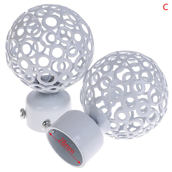 2 stk 22mm 28mm Dia Gardinstangsender Jernender Caps Finials Hvid White 28mm