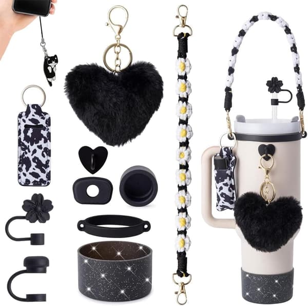 Stanley Cup Accessories - Carrying Strap, Silicone Mug Protector, Lipstick Holder, for Stanley Tumbler 40oz/30oz