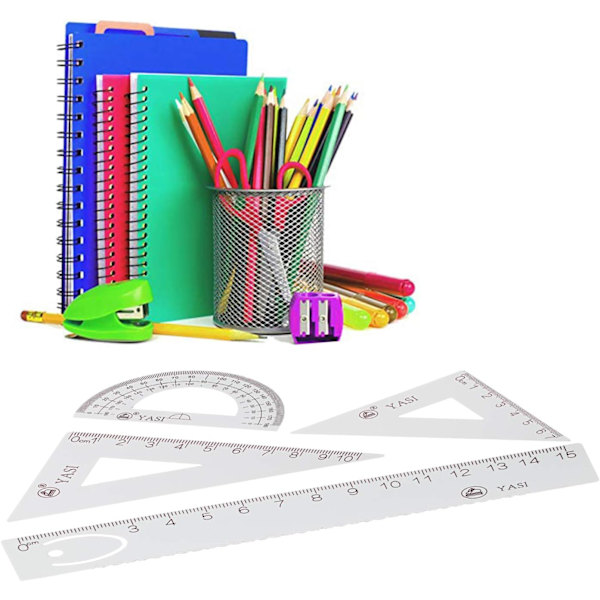 4-pack matematiska geometriverktyg för studenter, ritare, ingenjörer, design, grafik, examination, matematik eller målning