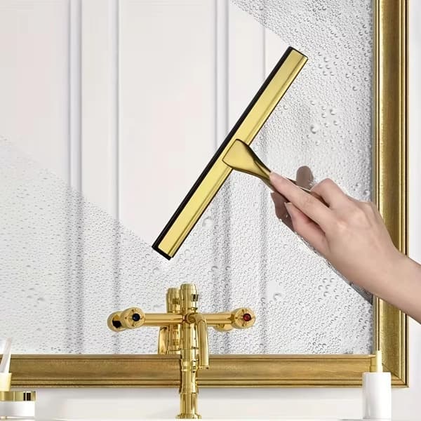Multifunksjonell dusjnal egnet for dusjdører, baderom, vinduer og bilglass - bronse, rustfritt stål, 25 cm