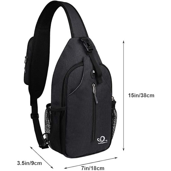 Crossbody Sling Ryggsäck Sling Väska Resväska Vandring Bröstväska Dagryggsäck