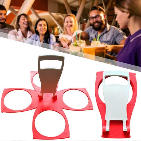 3/4 Pint Sammenklappelig Kopholder Multifunktionelle Plastikkruskroge til Papirkopper Red 1pcs