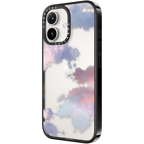Kompakt iPhone 16 Pro Max Deksel [Lettvekt / 1,2 m 2X Militær Grad Fallbeskyttelse/Slank] - Kirsebær - Klar Svart Clouds iPhone 16