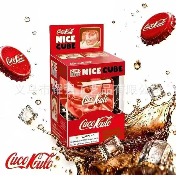 Schylling Needoh Nice Cube sensorisk leke, stressavlastende blokk, klem, lindre stress, puslespill og slipp Coca-Cola Coca-Cola