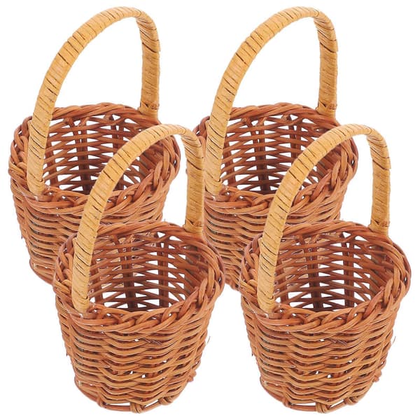 Mini rottingkorg för förvaring 12 st Ljusbrun Mini Vävd Picknickkorg