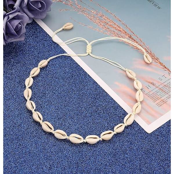Cowrie Shell Choker Halskæde til Kvinder Puka Shell Halskæde Snøret Seashell Halskæde Hawaiian Strand Smykker