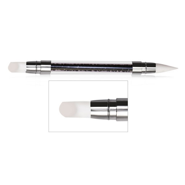 2 stk. Neglekunst Dobbeltsidet Silikonepen - Sort Silikone Reliefs Penmake up