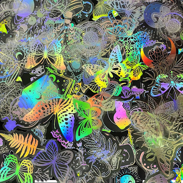 200 stk holografiske klistermærker, transparente vandtætte klistermærker, til laptop, bullet journal, notesbogsdekoration (200 stk, 4 ark)