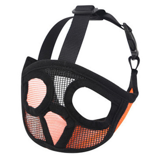 Korta nosparti hundmunstycken - Justerbar andningsbar mesh bulldogmunstycke för bitning tuggning skällande träning - Orange