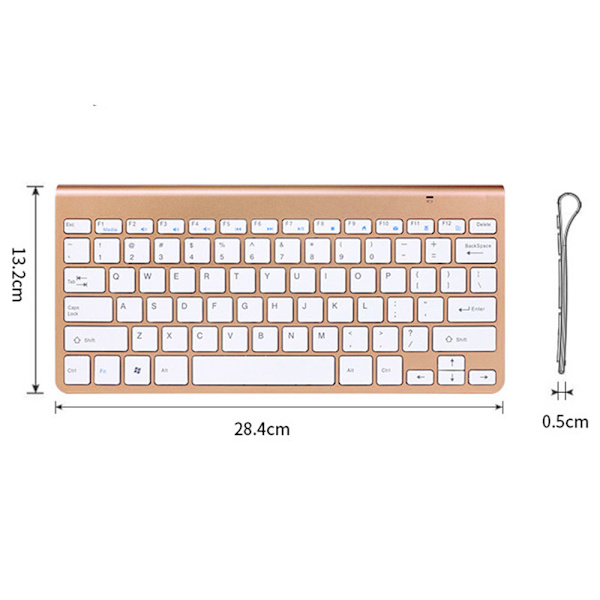 Tastatur og musesæt, 2.4G trådløst tyndt tastatur med trådløs musekombination - lokal tyran guld tastatur og musesæt
