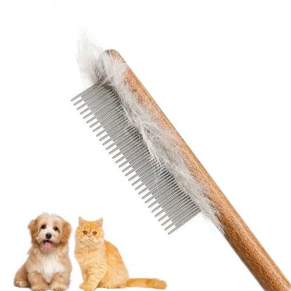Kattekam, hundekam, Solid træ kæledyrs kam plejeværktøj til katte, hunde og kaniner