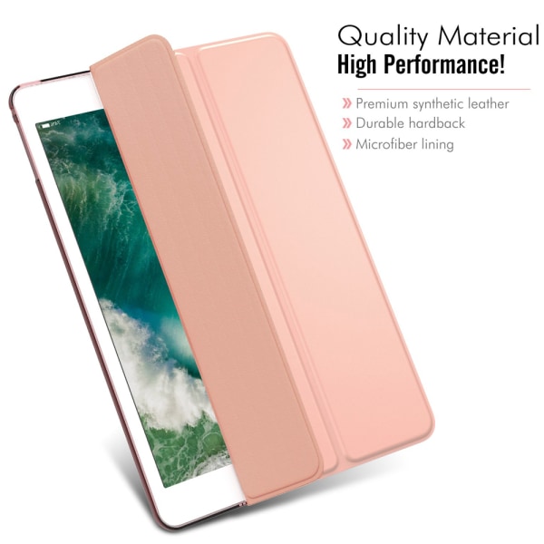 Smart Cover kompatibel med iPad Air 3 10.5\", Translucent Matte Back Magnetisk Cover med Auto Sleep/Wake-rose gold