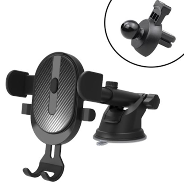 Sugekop + Luftventilationsbilholder Sort