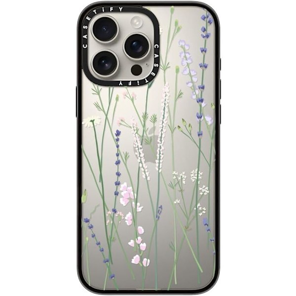 Kompakt iPhone 16 Pro Max Deksel [Lettvekt / 1,2 m 2X Militær Grad Fallbeskyttelse/Slank] - Kirsebær - Klar Svart Gigi Garden Florals iPhone 16 Pro Max