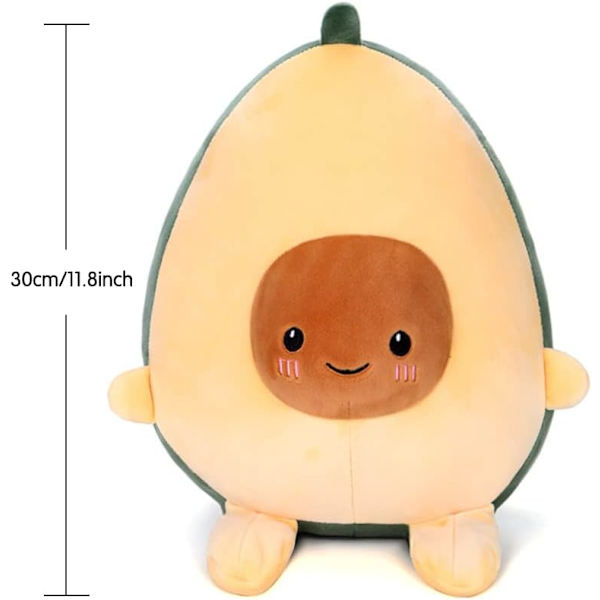 Avocado-pehmolelu, söpö avocado-pehmolelu, ruokaa, hedelmän muotoinen täytetty nukke, pehmeä tyyny (30cm/11.81in)