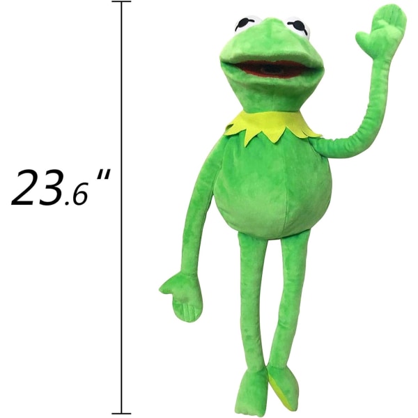 Sammakko-käsinukke, Kermit-sammakon pehmoinen täytetty lelu pojille ja tytöille, The Puppet Movie Show -pehmeä sammakkonukke roolileikkeihin - 24 tuumaa