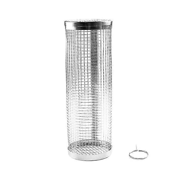 30*9CM Rullende grillkurv, grillkurv, grillkurv i rustfrit stål, grilltilbehør