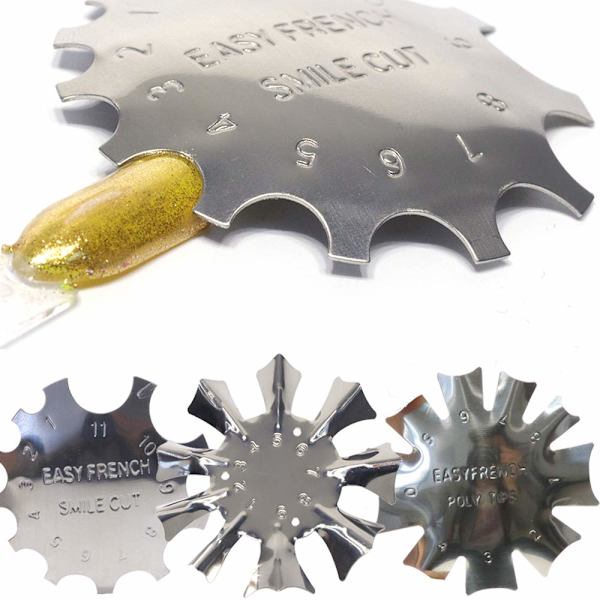 Trestegs set (1#+2#+3#) Fransk manikyr plast stålplatta modellSkönhet och hälsa