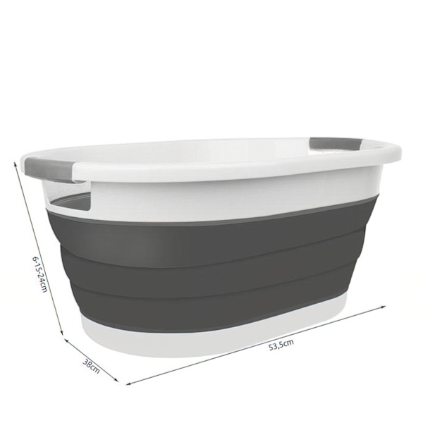 Foldable Laundry Basket / Tub - Foldable Basket 25L grå gray