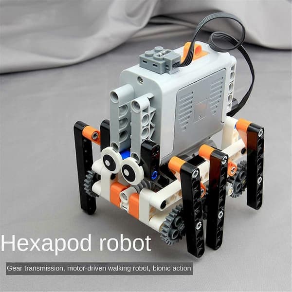 Gående robot, 1,8 meter, byggeklods, kraftfunktion, teknisk gør-det-selv, legetøj af mursten til børn, dreng