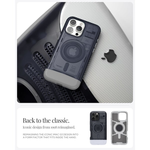 Spigen Fodral för iPhone 16 Pro Max, Classic C1 MagFit Designad för Apple iPhone 16 Pro Max - Bondi Blå Graphite iPhone 16 Pro Max
