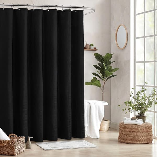 Embossed Pattern Shower Curtain - 180 x 180 cm - Waterproof, Washable and Thick - Special Texture for Bathroom - Available in Multiple Sizes and White