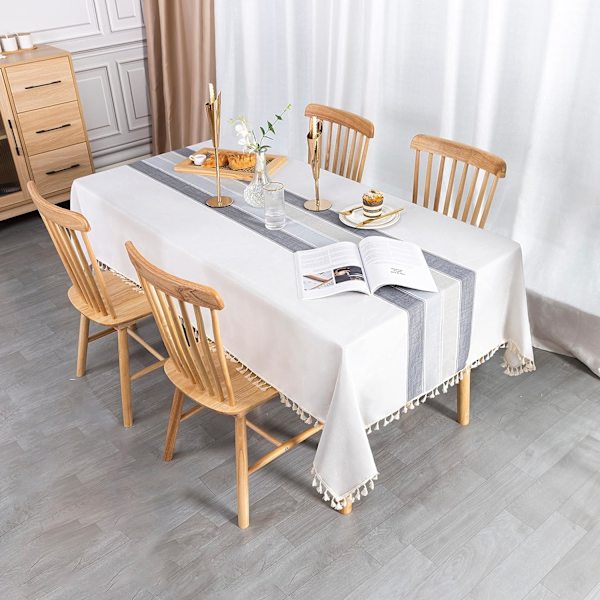 Grå Rektangulær Dug Pletbestandig Elegant Dug Borddug Linned 140x180 cm Rektangulær Dug til Køkkenbord Dekoration