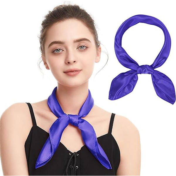 Sidenkänsla Halsduk Kvadratisk Chiffon Halsduk Enfärgad Bandanas Retro Halsdukar för Kvinnor Halsduk Väska Halsduk